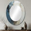 Or et bleu méditation «I» - Miroir mural ovale beige-852942797