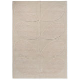 Wool Floral Area Rug in Beige