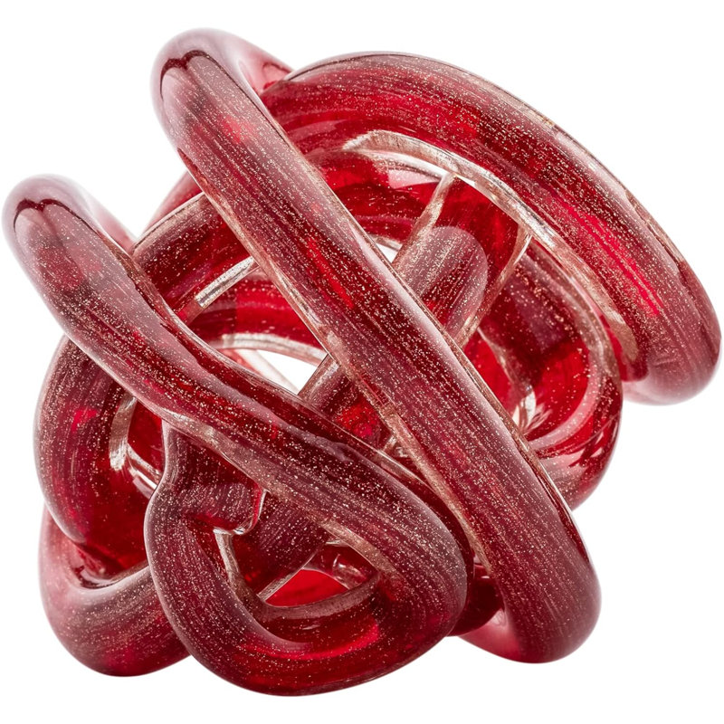 Kalyse Crystal, 3" H x 3" W x 3" D, Gold Metallic Red