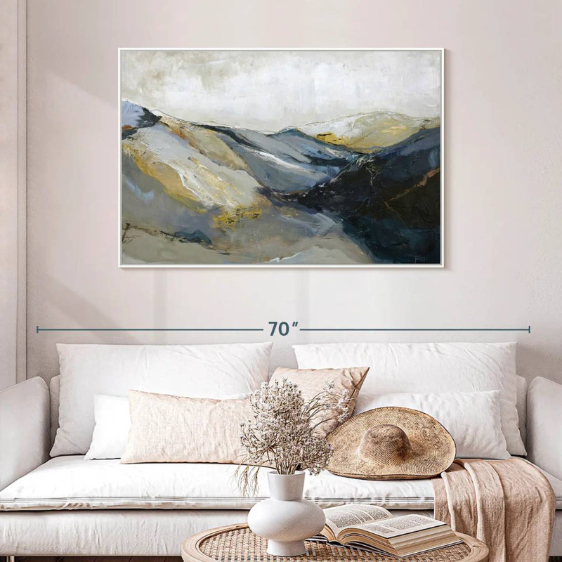 Out Line II, 46 po x 31 po, Cadre flottant blanc