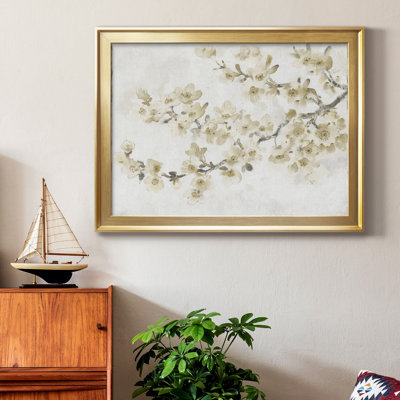 «Neutral Cherry Blossom Composition I», peinture sur toile encadrée