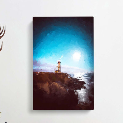 Pigeon Point Lighthouse In Abstract - Wrapped Canvas Print