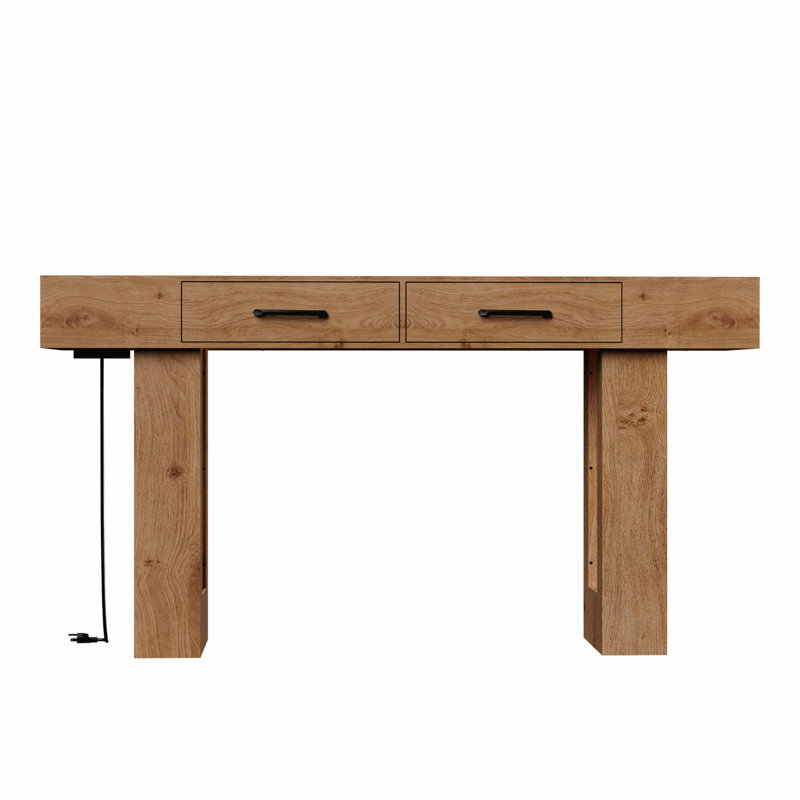 Wooden Rectangular Sofa Table, Natural