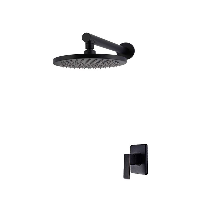 Fontana Matte Black Bathroom Rain Shower System, 1.5" H x 10" W
