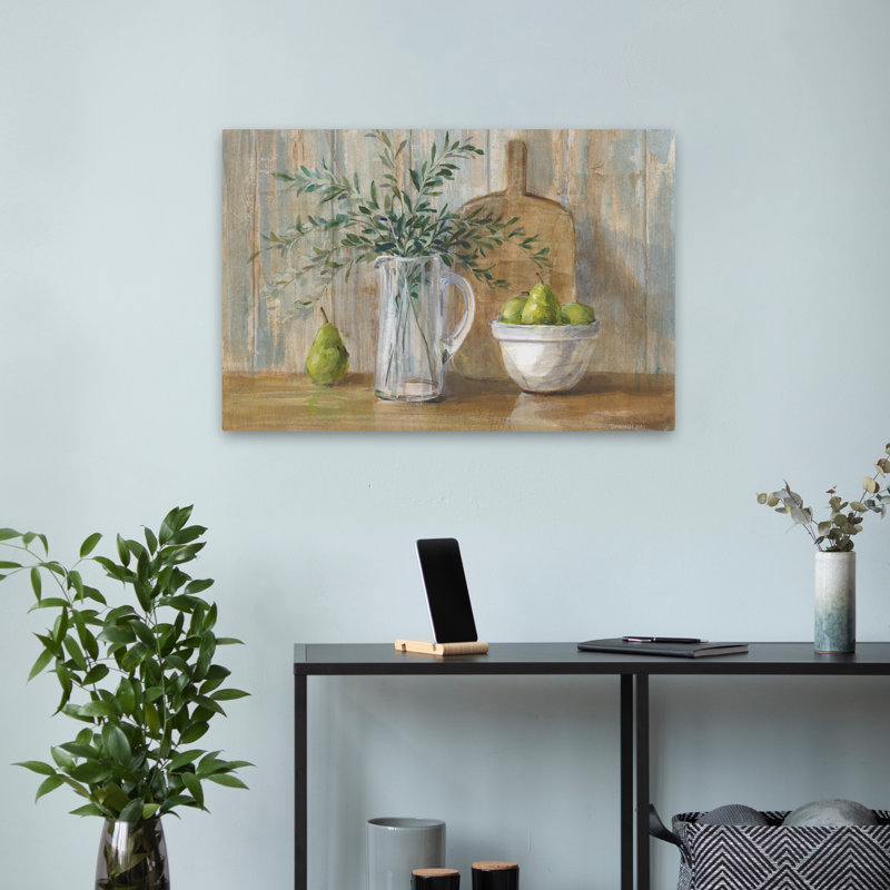 Art de cuisine bleu et bol d'automne, H 16 po x l 24 po
