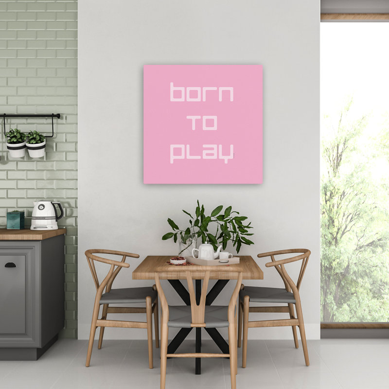 «Born To Play», art typographique contemporain, H 32 po x l 32 po