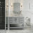 Moille 43" Single Bathroom Vanity in Grey, with 1.5 Italian Carrara Marble Top, Rectangle Sink-1331439799-1279484821