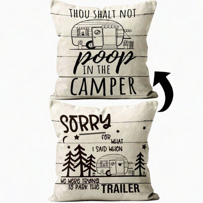 Adventure Comfort Pillow Cover - RV Owner Gift Set, Camper Decorations, Camping Theme Cushion Case - Cozy Travel Trailer Accessories
