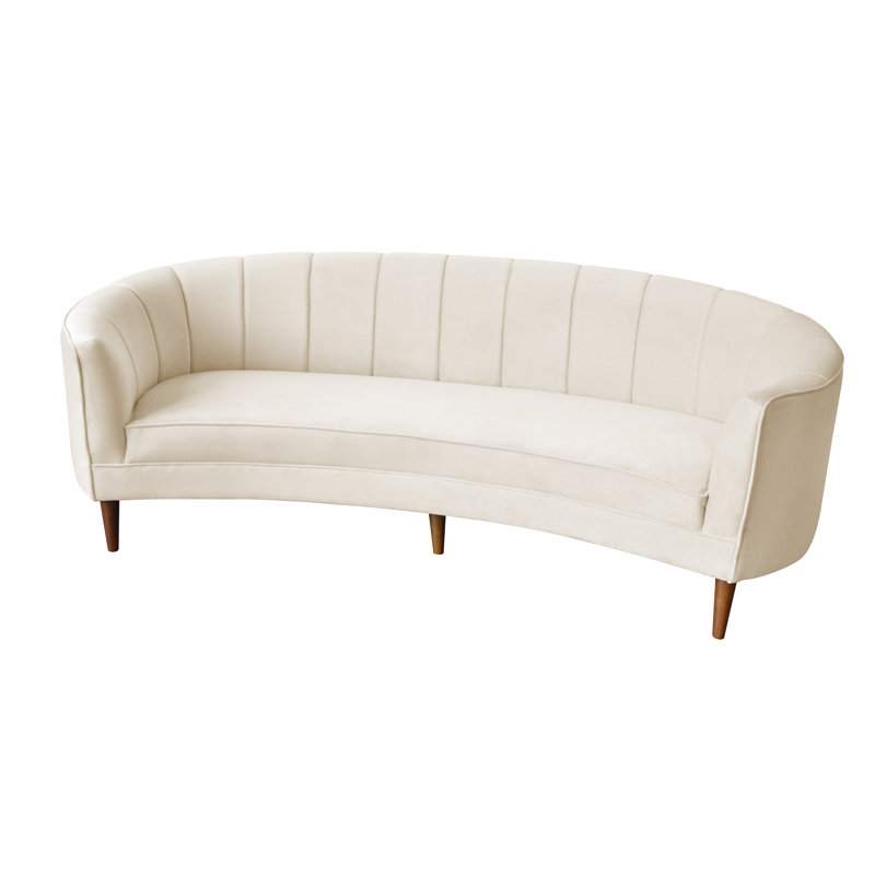 Dundee 85'' Velvet Sofa, Cream