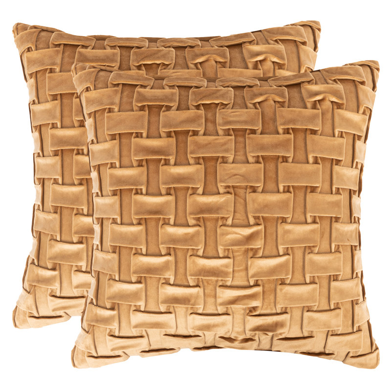 Geometric Velvet Throw Pillow, Coffee, Yes