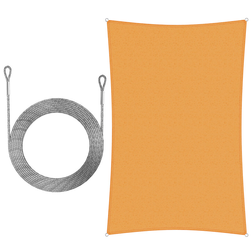 12' x 7' Rectangle Shade Sail, Yellow