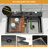 31"L x 20"W Drop In Workstation Kitchen Sink Waterfall Stainless Steel Sink with Pull-Down Faucet-112427560-124198038