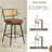 Swivel Upholstered Counter Stools With Rattan Back-970377912-970377917