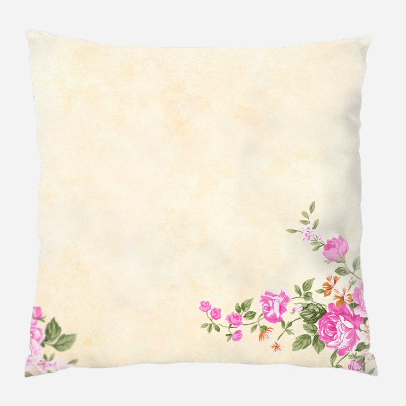 Coussin décoratif fleur Vale, Microsuède, Intérieur