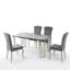 Cindy Grey Sintered Stone Dining Table with Luxury Silver Legs