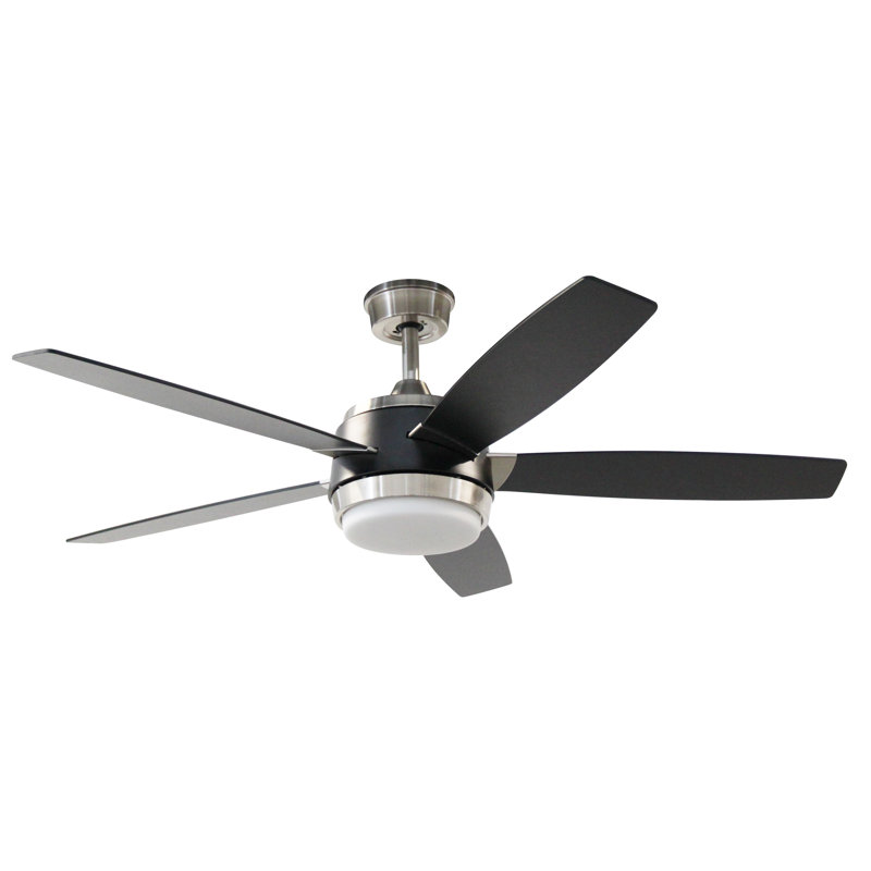 Gaia 52 inch Matte Black Indoor Ceiling Fan with LED Light and Remote Control