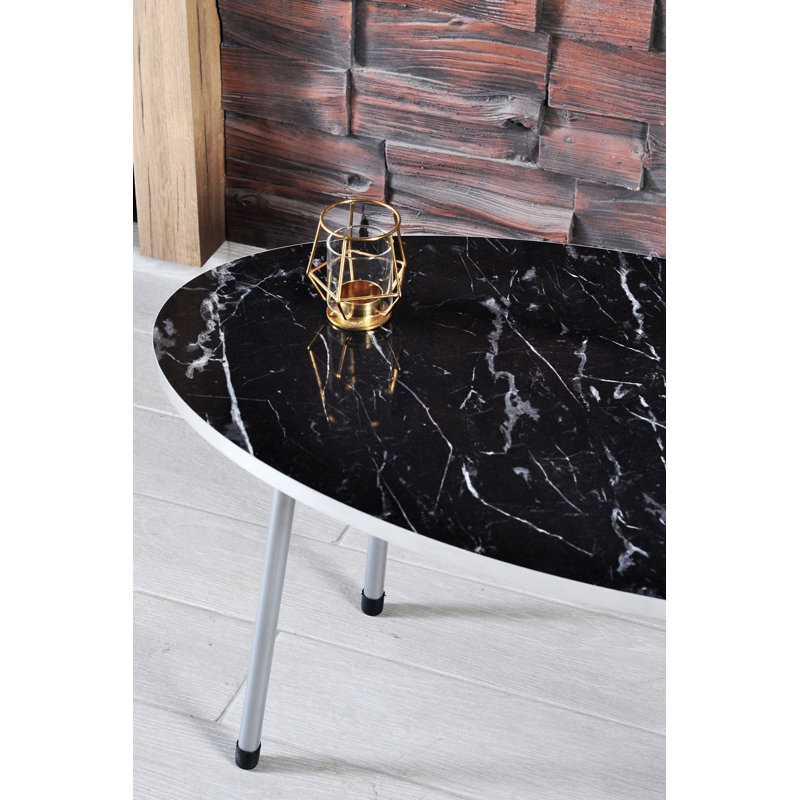 Cahit 35cm Console Table, Black Marble
