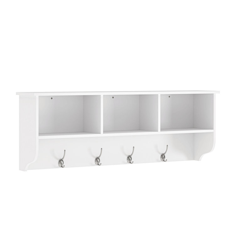 White Entryway Wall Mounted Coat Rack