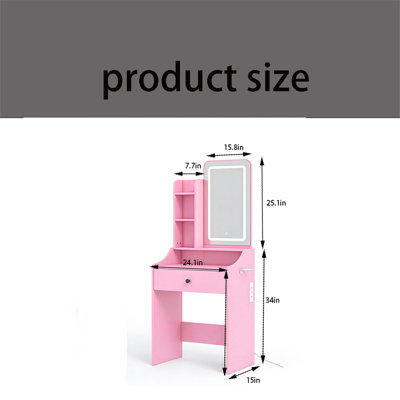 Petit bureau de meuble-lavabo avec miroir et lumières DEL - fonctionnel, élégant et prêt pour les cadeaux