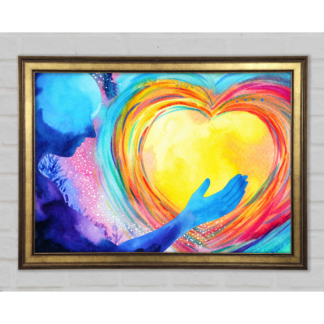 Aquarell Warming Heart Gerahmter Druck