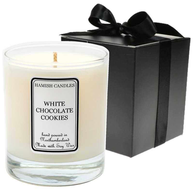 White Chocolate Cookie Scented Jar Candle with Glass Holder