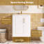 Armoire de salle de bain murale 20 "avec armoire latérale combinée, armoire de salle de bain avec porte à fermeture en douceur, meuble-lavabo moderne avec lavabo, blanc