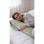 Oreiller de grossesse en forme de J - Coussin de soutien de maternité pour le dos, les hanches et le ventre, vert clair