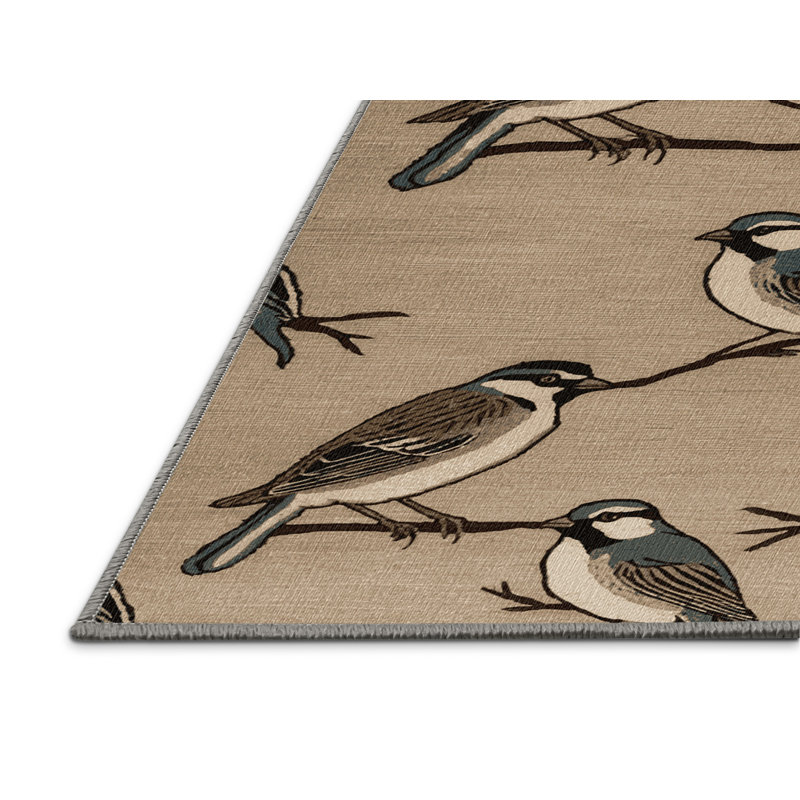  Tapis lavable arbre moineau, Rectangulaire 2 pi x 3 pi