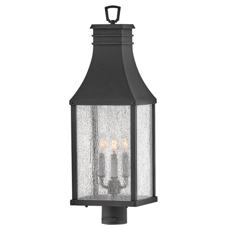 Lanterne d'extérieur à 3 lumières avec poteau en verre transparent Beacon Hill