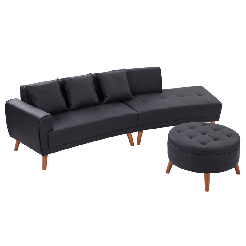 Canapé moderne de 107 po Modern, Noir
