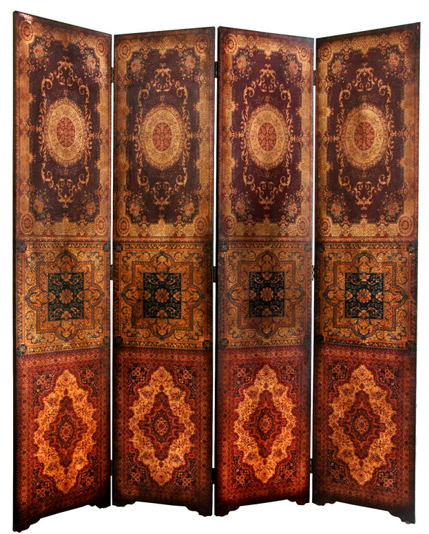 72" x 63" Olde-Worlde Parlor 4 Panel Room Divider, Baroque