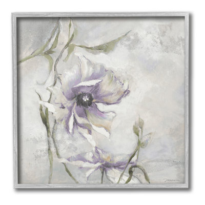 Grey & Purple Flower Framed Giclee Art by Liz Jardine