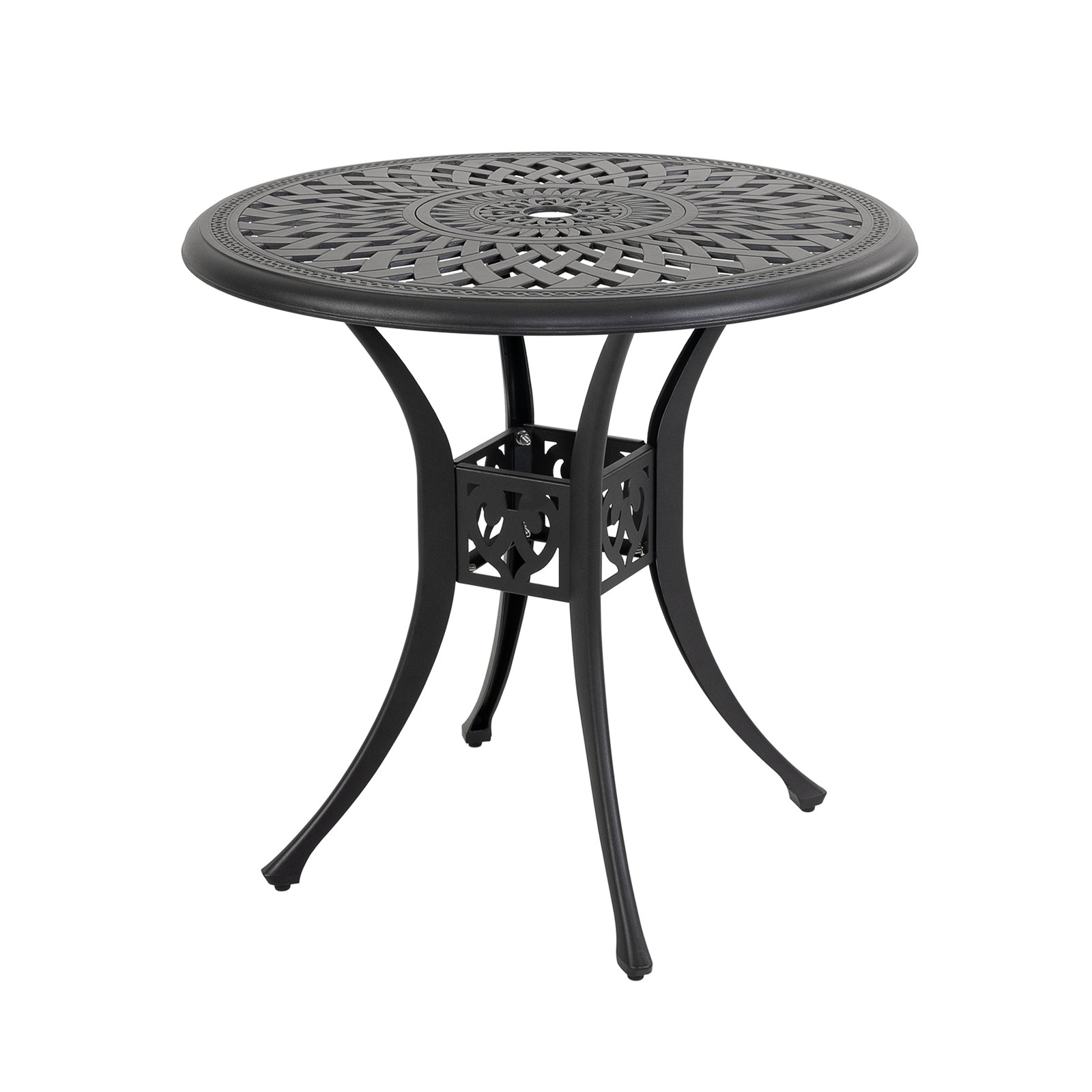 Outdoor 3-piece Cast Aluminum Bistro Set With Cushions, Beige
