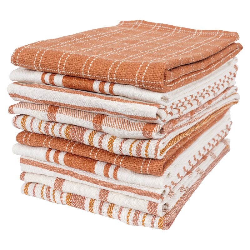 Ensemble de 10 serviettes de cuisine KAF Home de 18 x 28 po, Orange