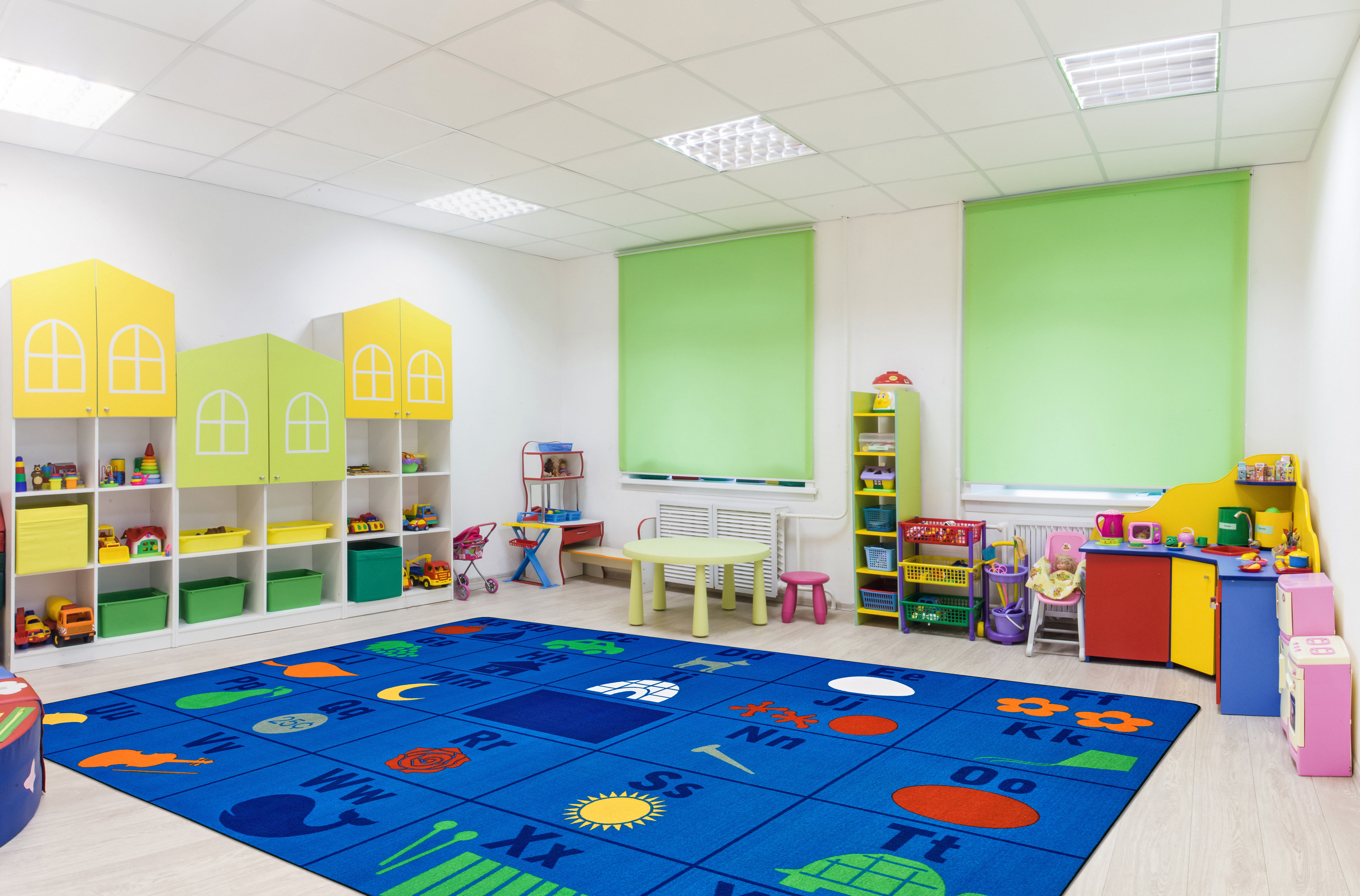 Carpets for Kids Alphabet Classroom Seating KID$Value Plus Tufted Blue ...