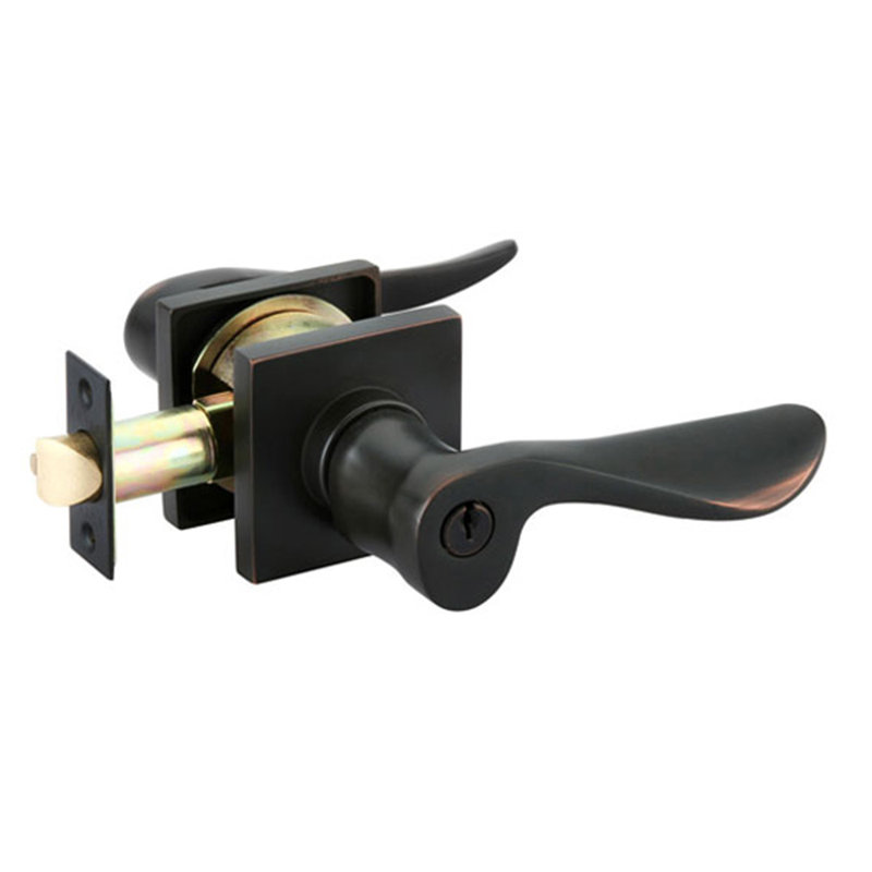 Emtek 5122ROUUS10B Round Knob 2-3/8" And 2-3/4" Backset Keyed Entry With Square Rose For 1-1/4" To 2-1/16" Door Oil Rubbed Bronze Finish