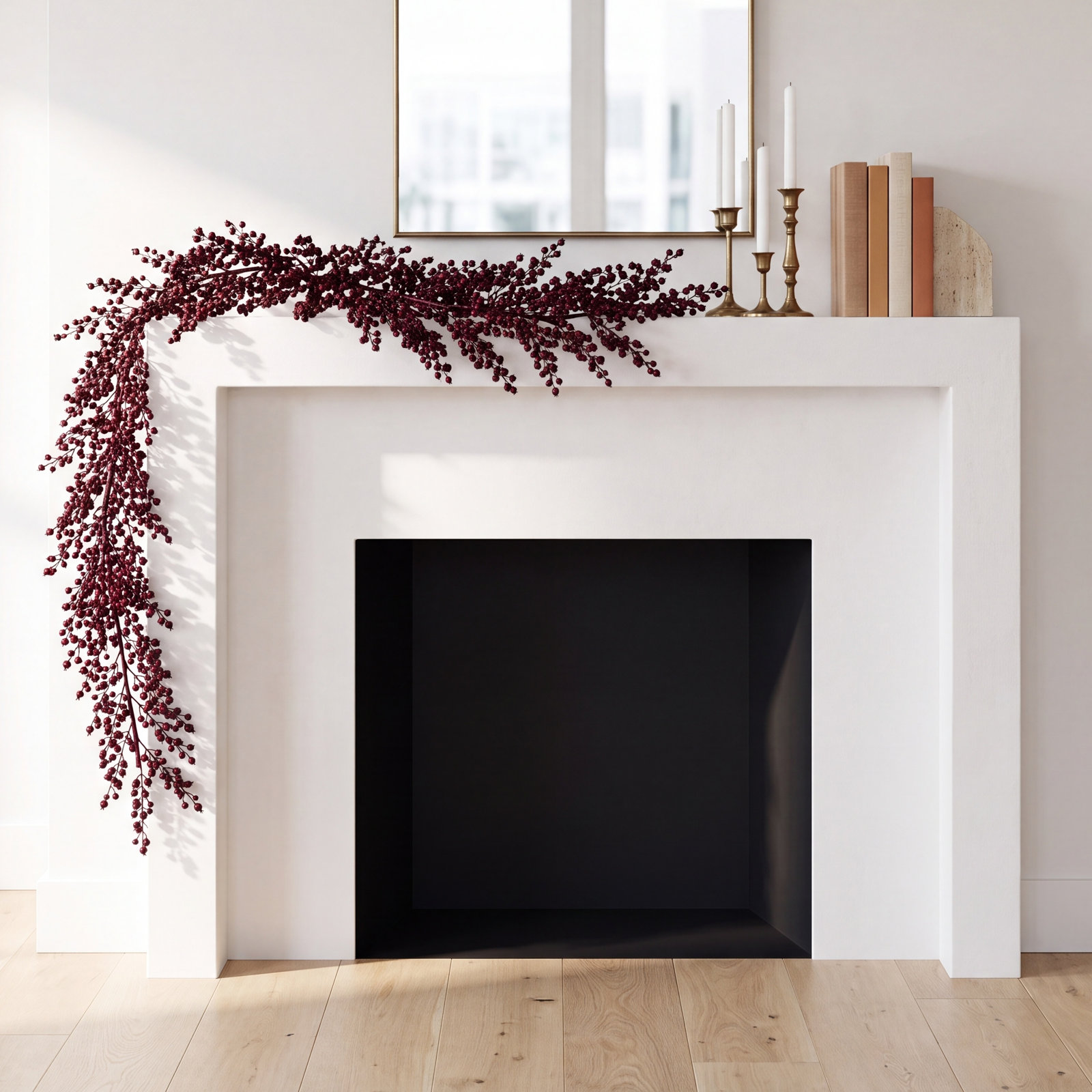72" Burgundy Crab Apple Berry Garland