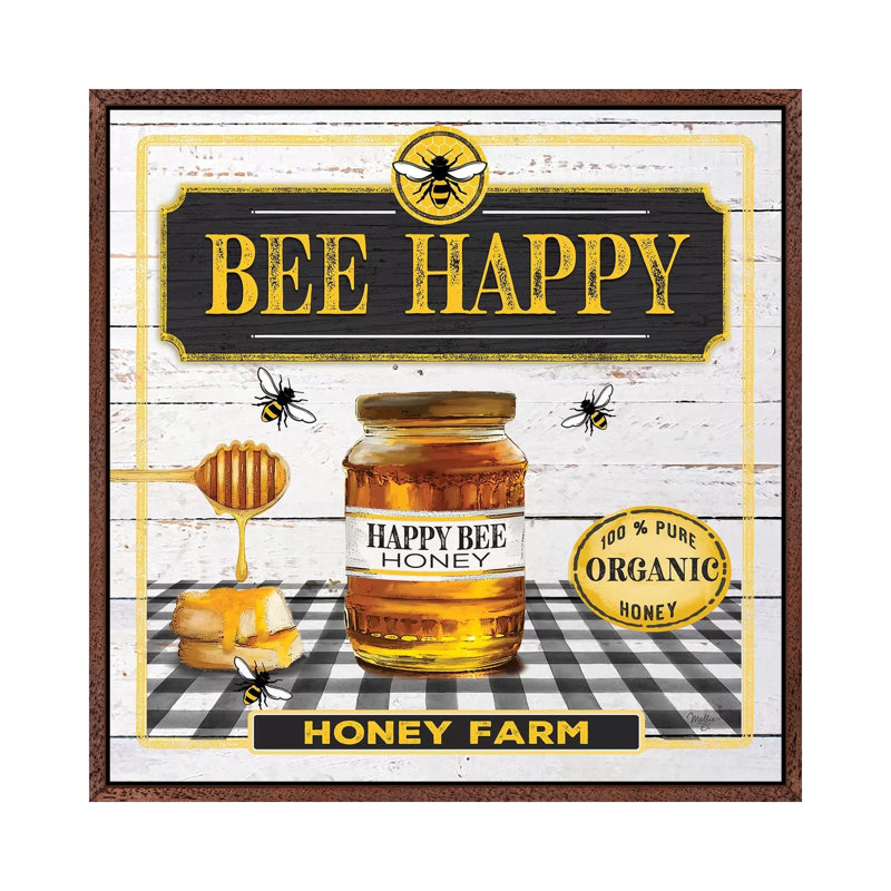 Honey by Mollie B. - Print on Canvas, 45.72cm H x 45.72cm W x 3.81cm D, Classic Brown Wood Floater Framed