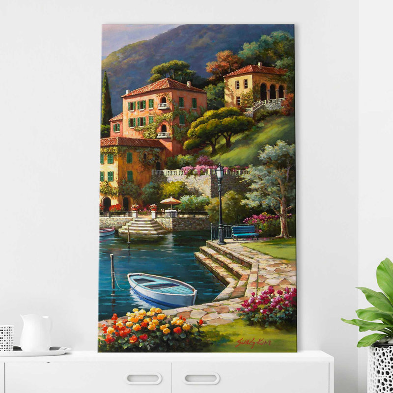 Villa Bella Vista II par - Peinture, Toile tendue, H 40 po x l 24 po x P 1,5 po