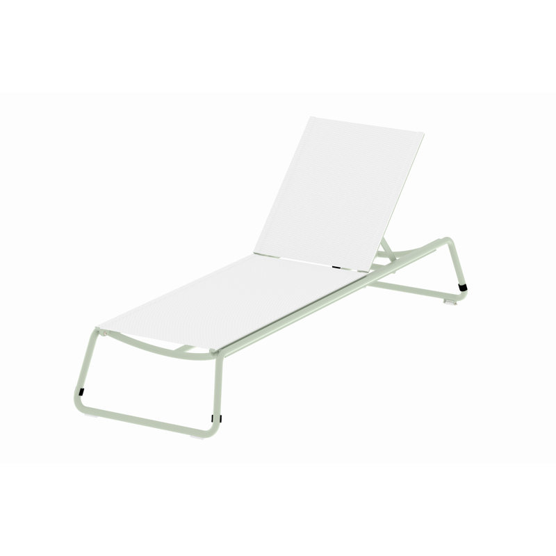 Corail Outdoor Chaise Lounge, Pastel Green
