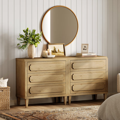 6 Drawers Modern Dresser For Bedroom, 2 In 1 Set