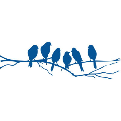 Autocollant mural en vinyle PVC - citation de branches d'oiseaux - décoration murale amovible et facile à appliquer