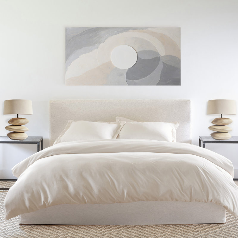 Lux Enzyme-Washed Double-Brushed 3pc. Duvet Set, Ivory, Queen Duvet Cover + 2 Shams