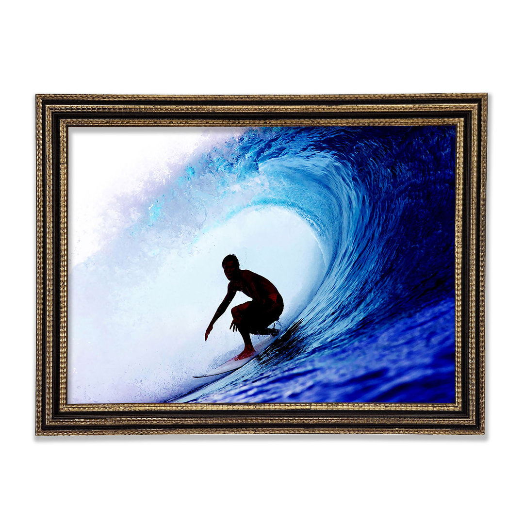 Wave Tunnel Surfer Gerahmter Druck Wandkunst