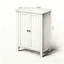 Armoire de rangement blanche pour plancher de salle de bain avec portes doubles et tablette réglable