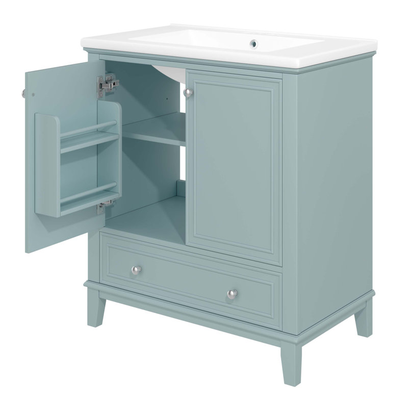 Meuble-lavabo 30 po avec lavabo, Vert