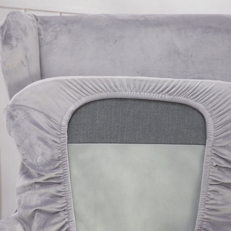 Housse pour fauteuil à coussins en T, Mélange de polyester gris clair