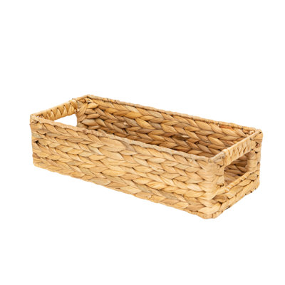 Onhomes Anne Toilet Paper Basket, Water Hyacinth Bathroom Baskets Built-in Handles, Wicker Basket for Back of Toilet Tank, Toilet Tank Basket, Basket for Bathroom, Toilet Basket, Natural, 1pc