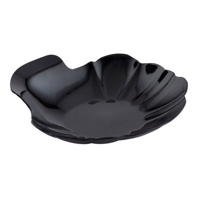 Restaurantware-3.3 Inch Shell Appetizer Plate, 25 Disposable Plastic Appetizer Plate - Sturdy, Shell-Shaped, Black Plastic Cocktail Plates, Perfect For Serving Amuse Bouche And Hors D'oeuvres