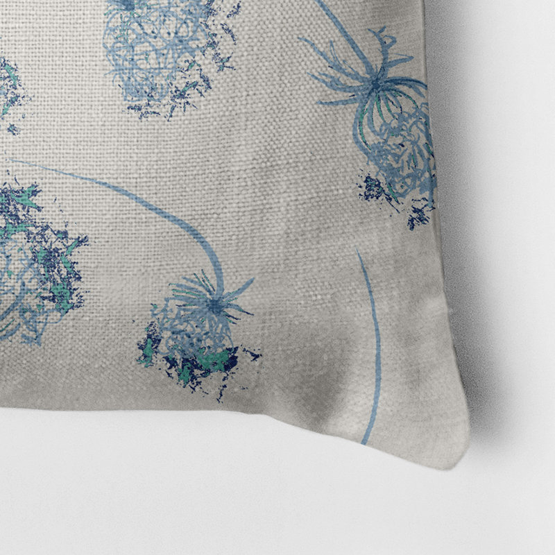 Floral Reversible Throw Pillow, Blue